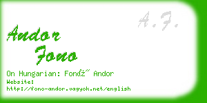 andor fono business card